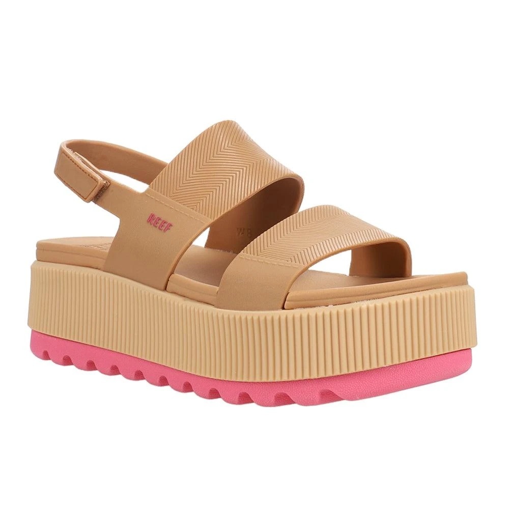Reef Women's Tan and Pink Platform Sandals